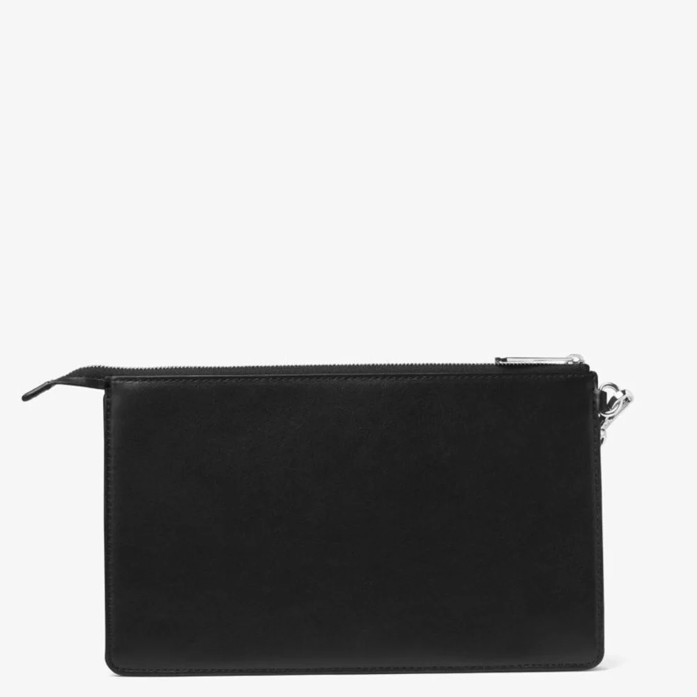 MICHAEL Michael Kors Chevron Patchwork Wristlet in Black, Gray, Taupe